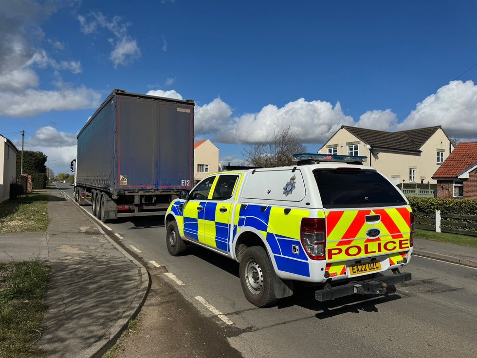 Police stopping a HGV