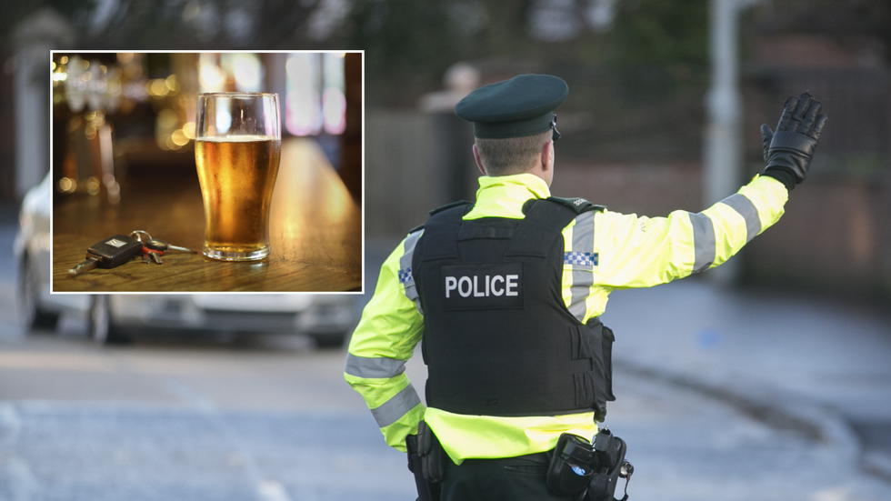 police stopping road and drink driving photo