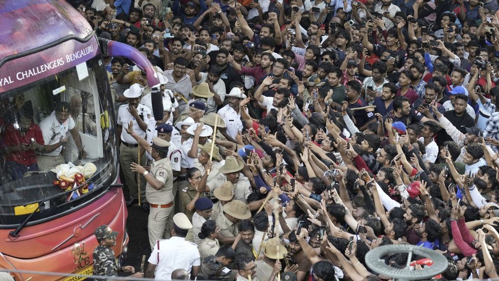 Police struggled to contain the crowd