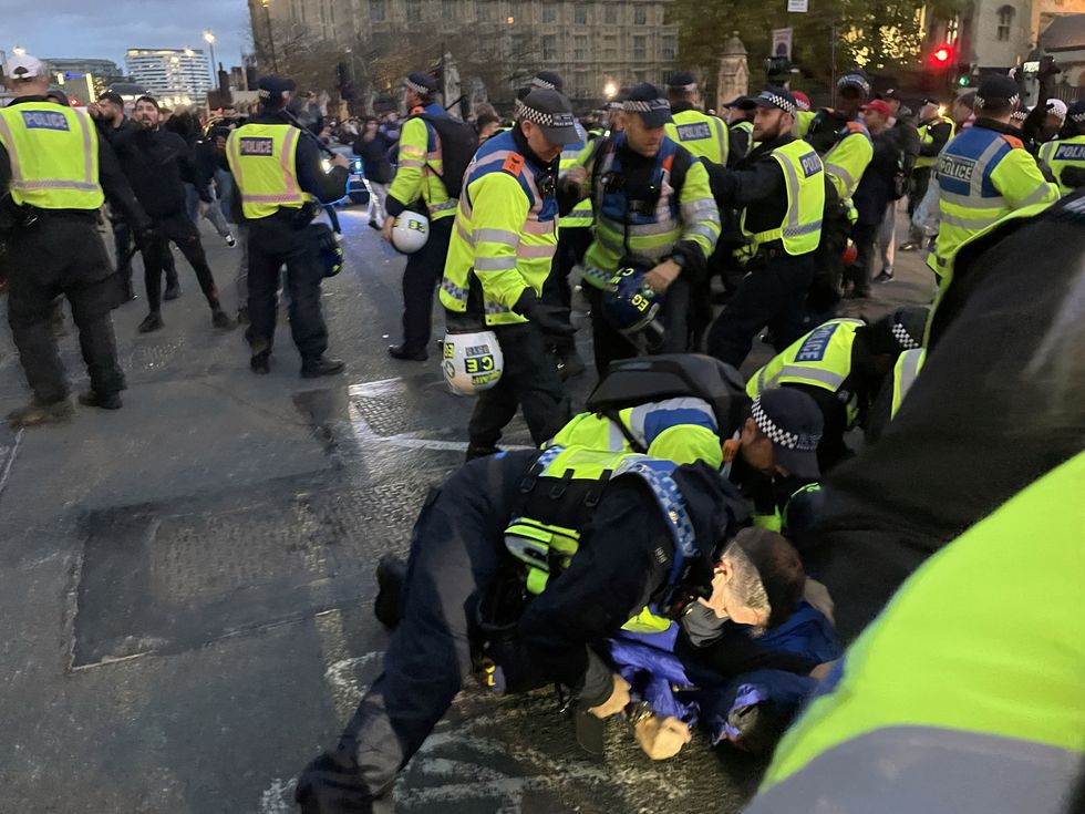 Police tackle protests on Saturday
