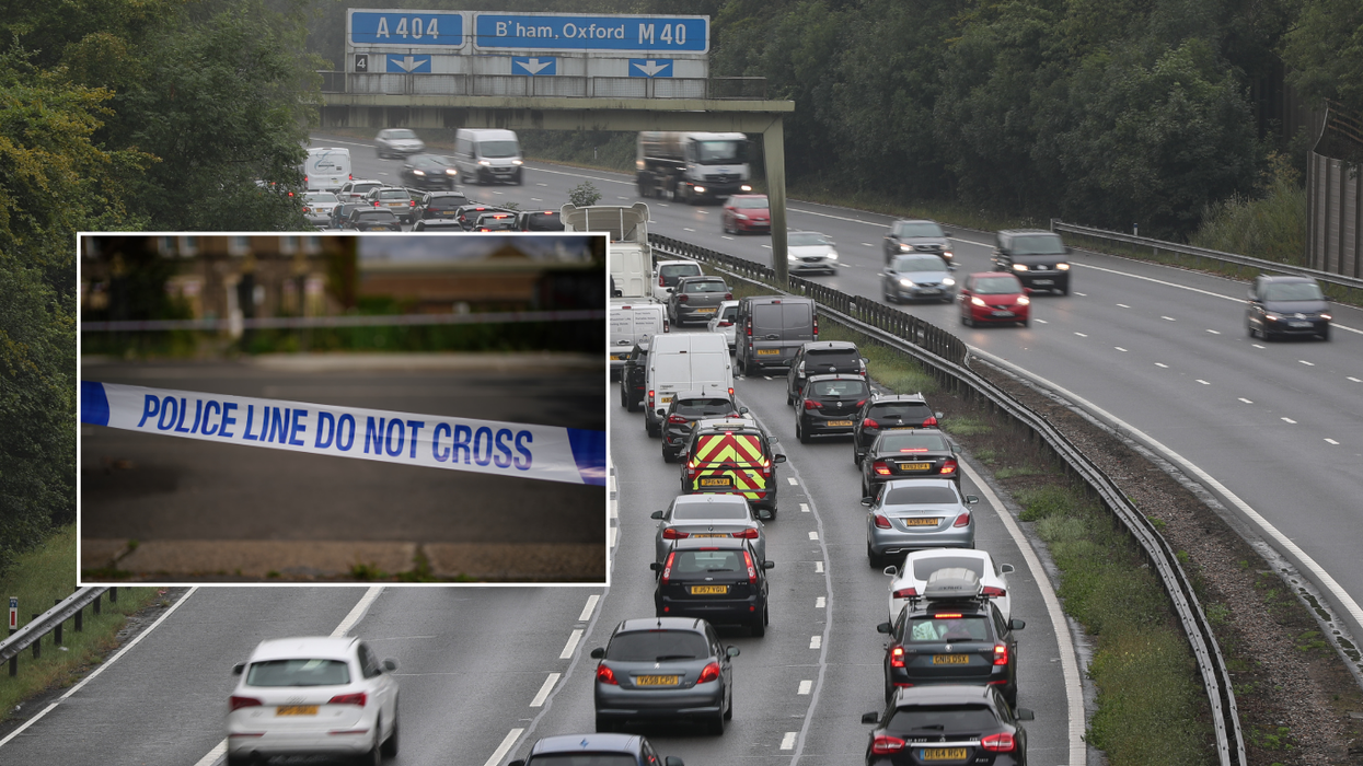 police tape/ UK road