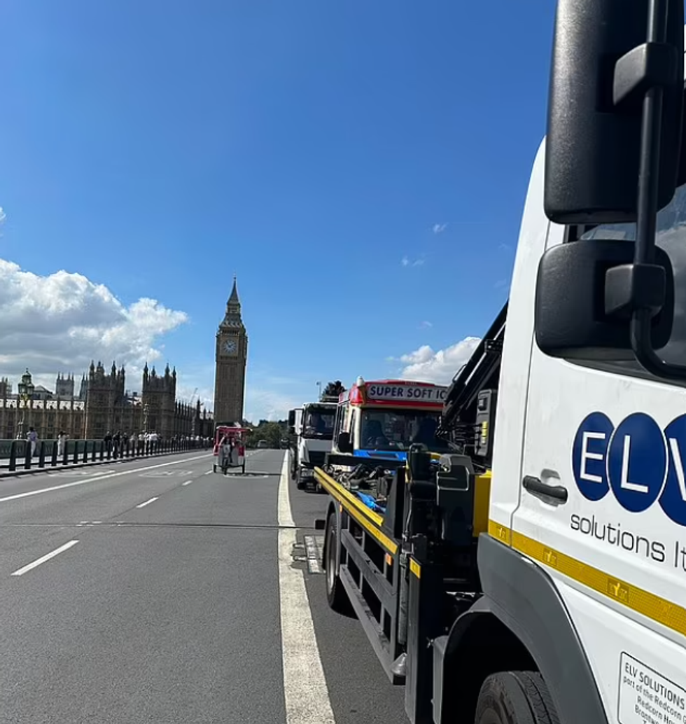 Police towing the van away