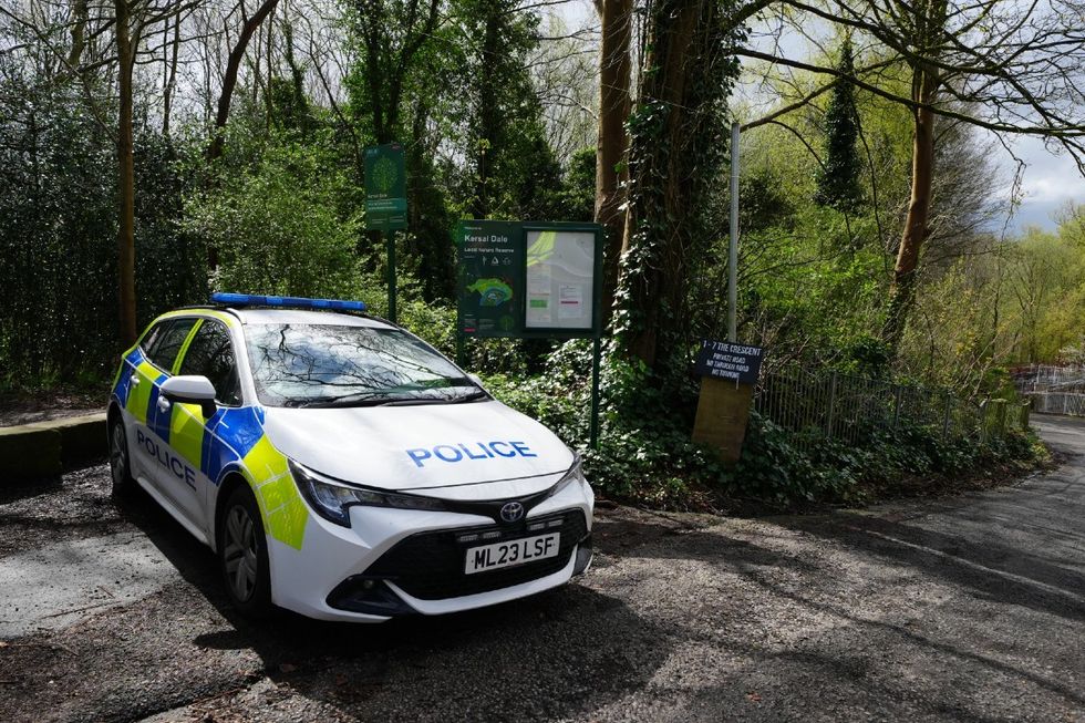 Police vehicle parked at Kersal Dale