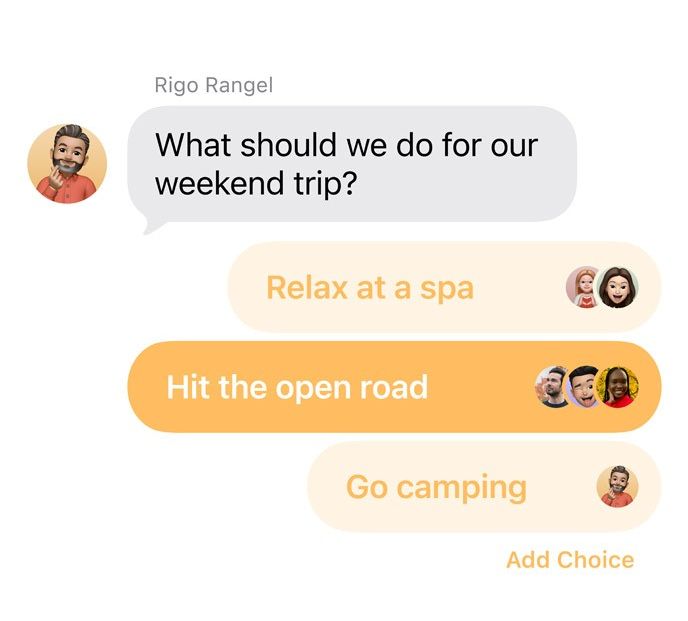 poll in messages