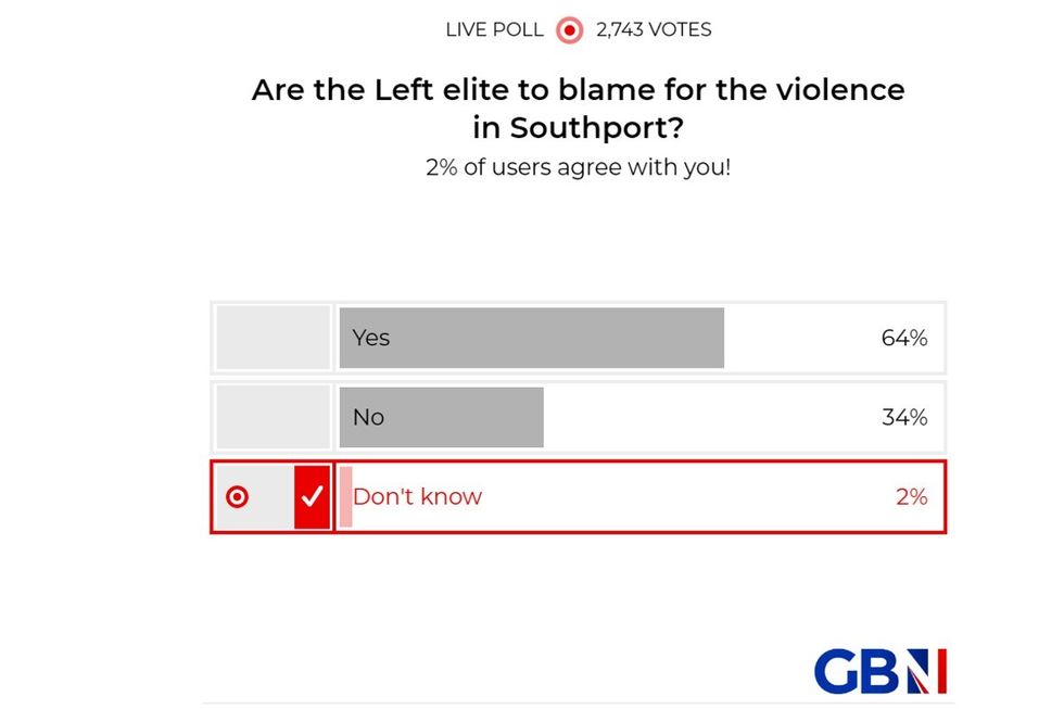 POLL OF THE DAY: Are the Left elite to blame for the violence in Southport as they continue to smear and ignore angry communities? YOUR VERDICT