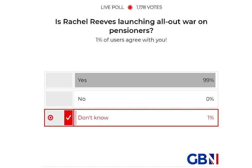 POLL OF THE DAY: Is Reeves launching all-out-war on pensioners as she targets tax-free lump sum? YOUR VERDICT