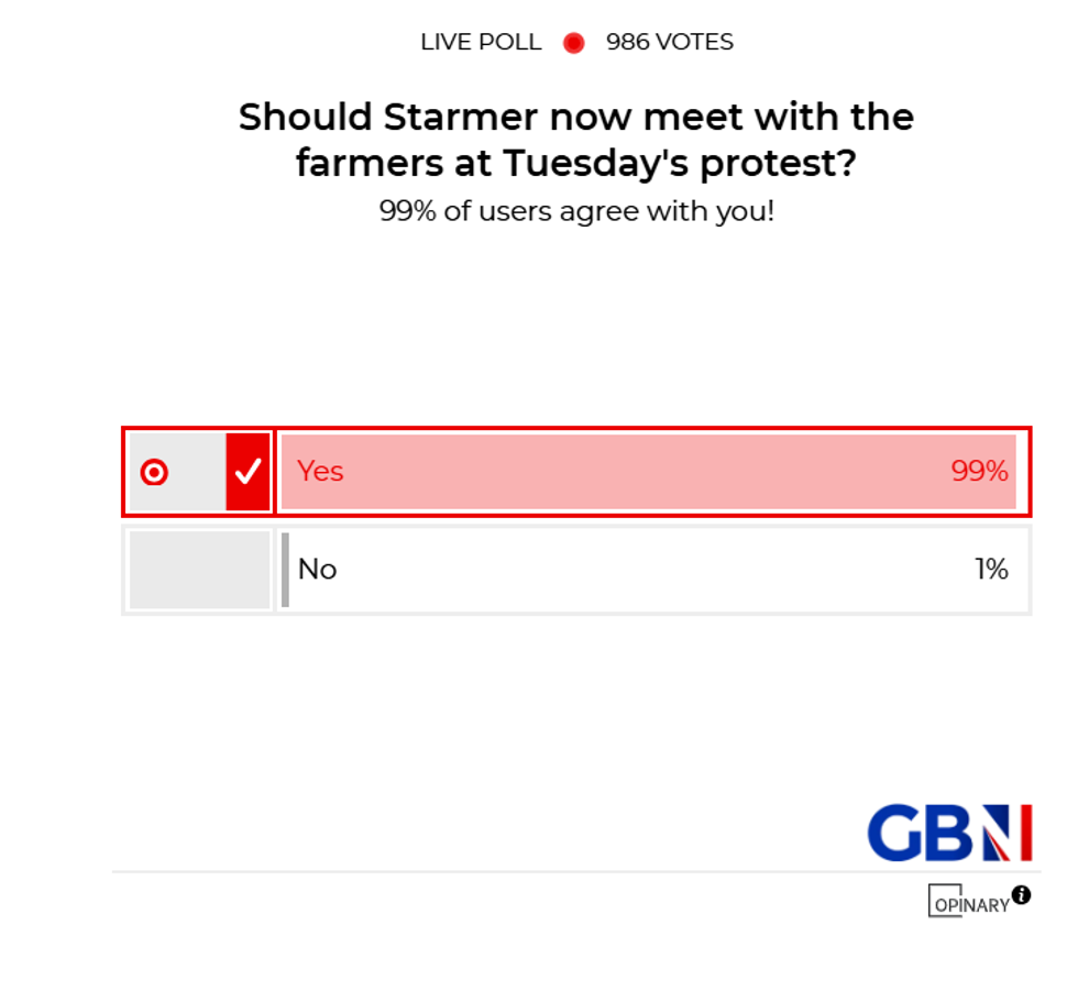 POLL OF THE DAY: Should Starmer now meet with the farmers at Tuesday's protest? - YOUR VERDICT