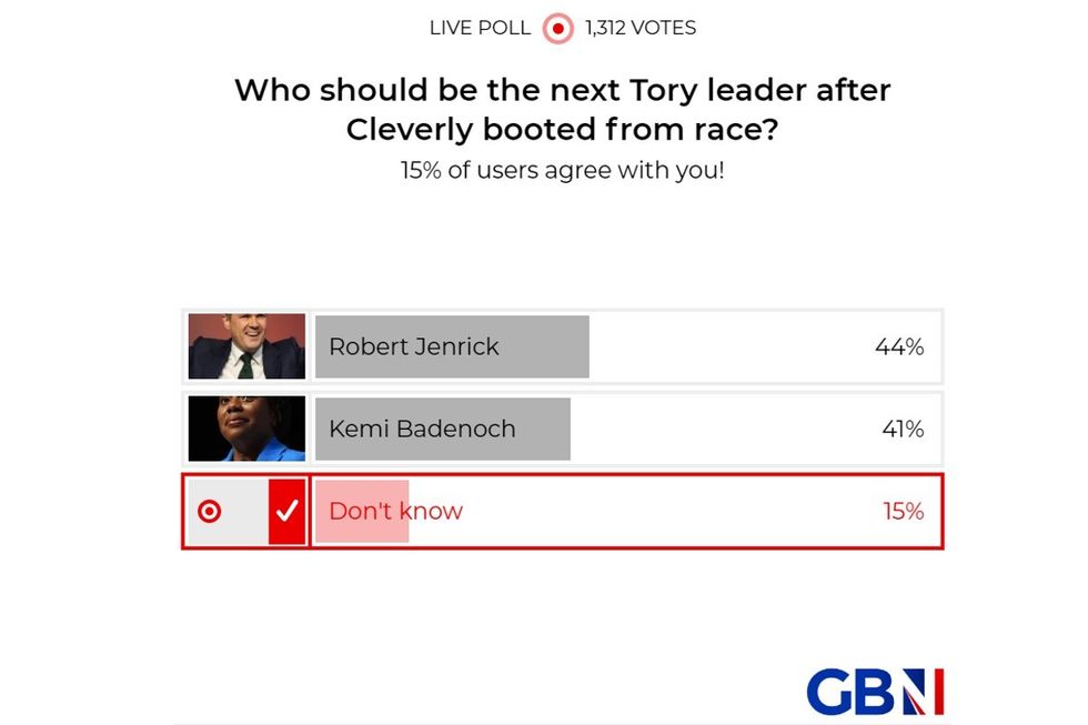 POLL OF THE DAY: Who should be the next Tory leader after Cleverly booted from race? YOUR VERDICT