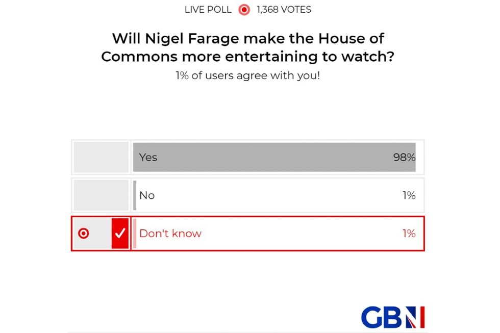 POLL OF THE DAY: Will Nigel Farage make the House of Commons more entertaining to watch? YOUR VERDICT