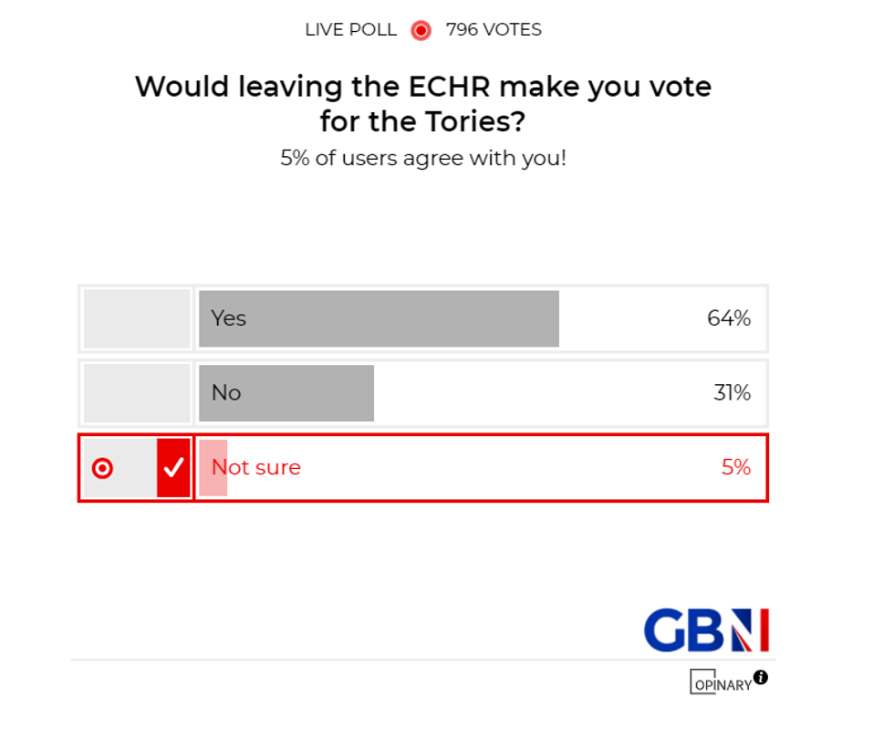 POLL OF THE DAY: Would leaving the ECHR make you vote for the Tories? - YOUR VERDICT