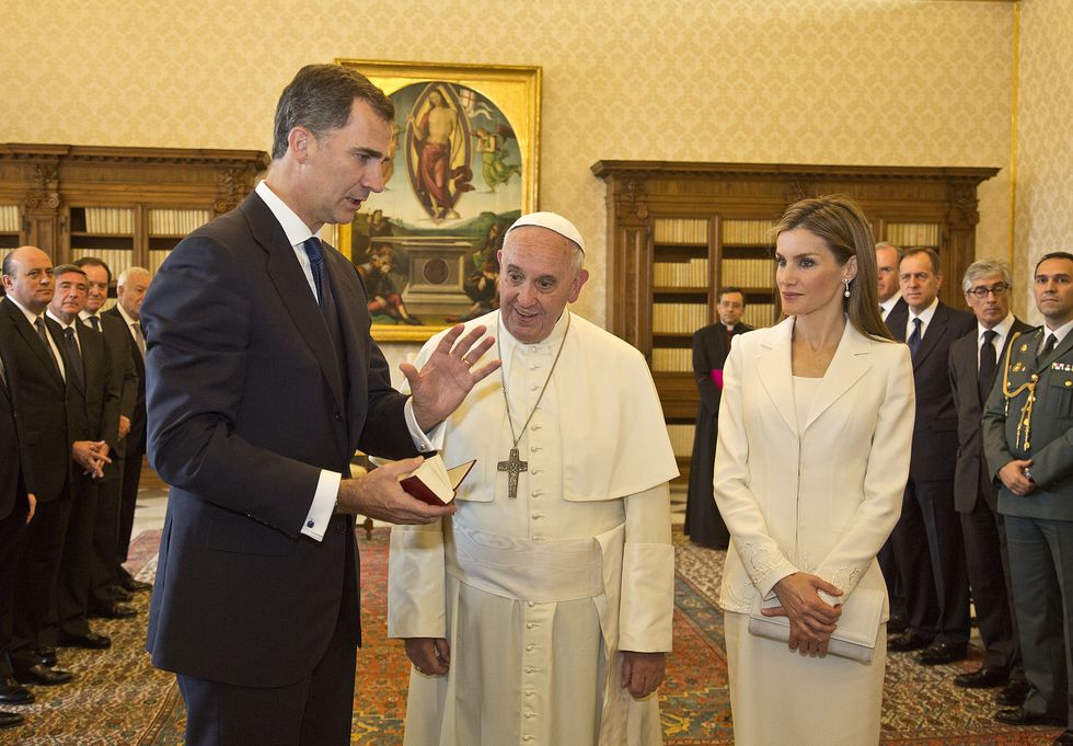 Pope Francis and Queen Letizia