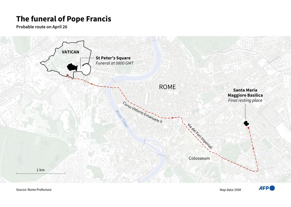 Pope Francis funeral route
