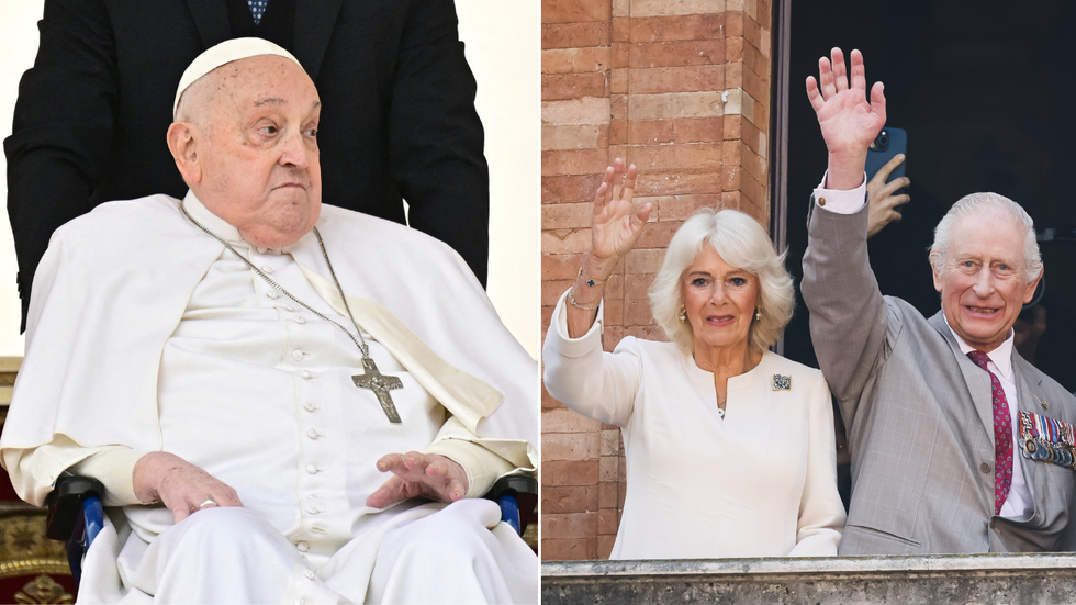 Pope Francis, King Charles and Queen Camilla