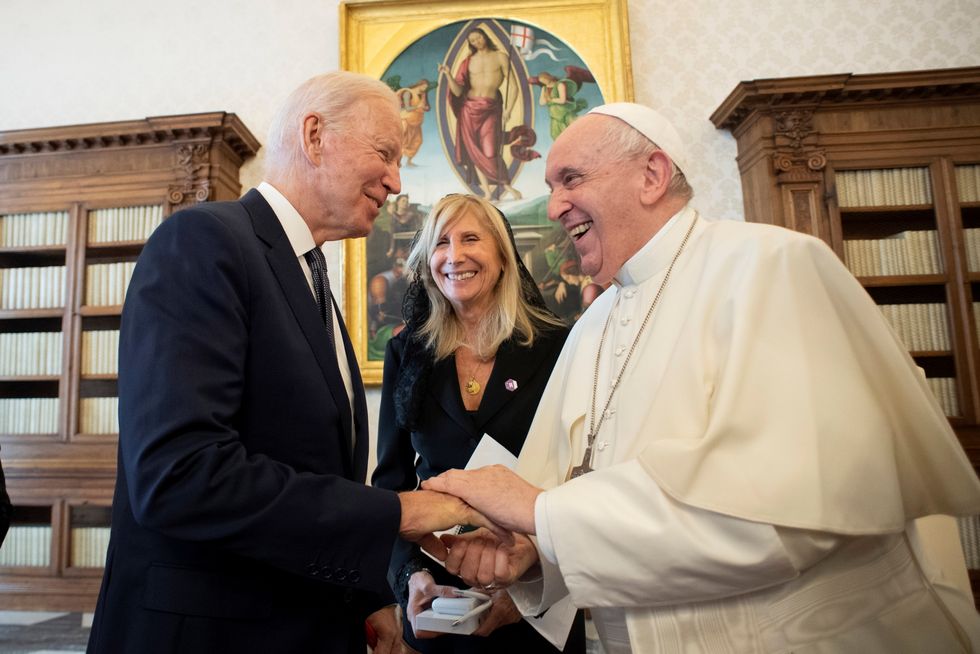 Pope Francis meets U.S. President Joe Biden at the Vatican, via Reuters.