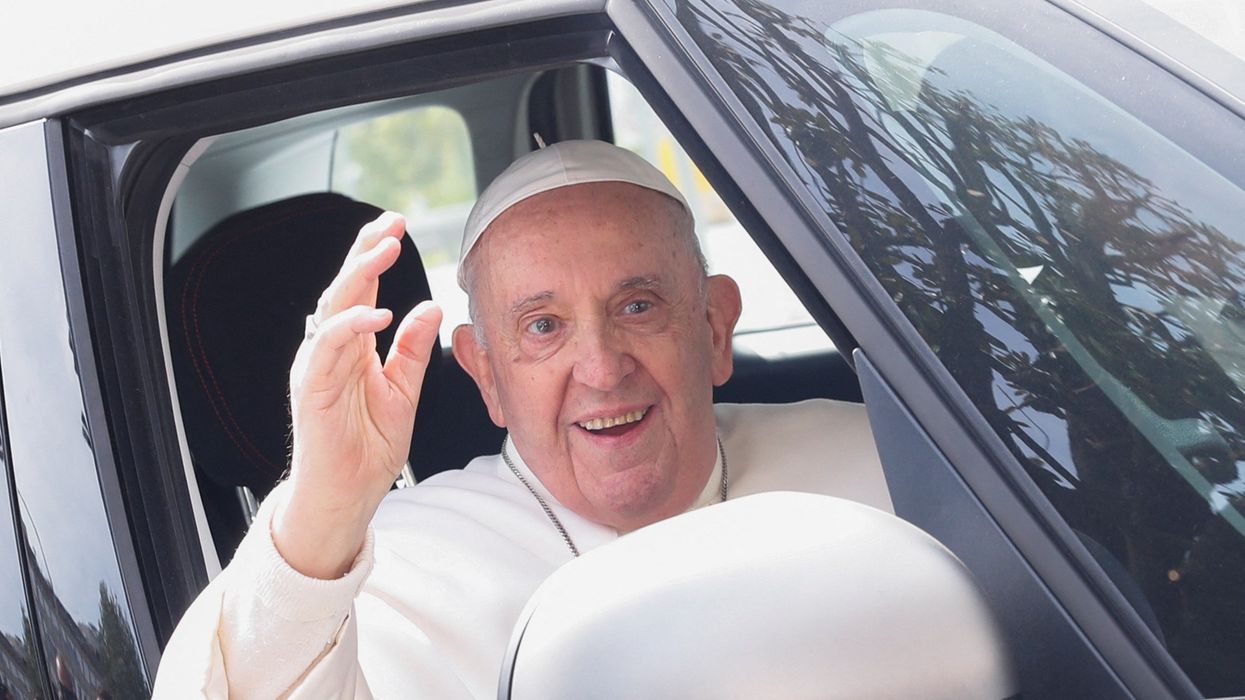 Pope Francis waving