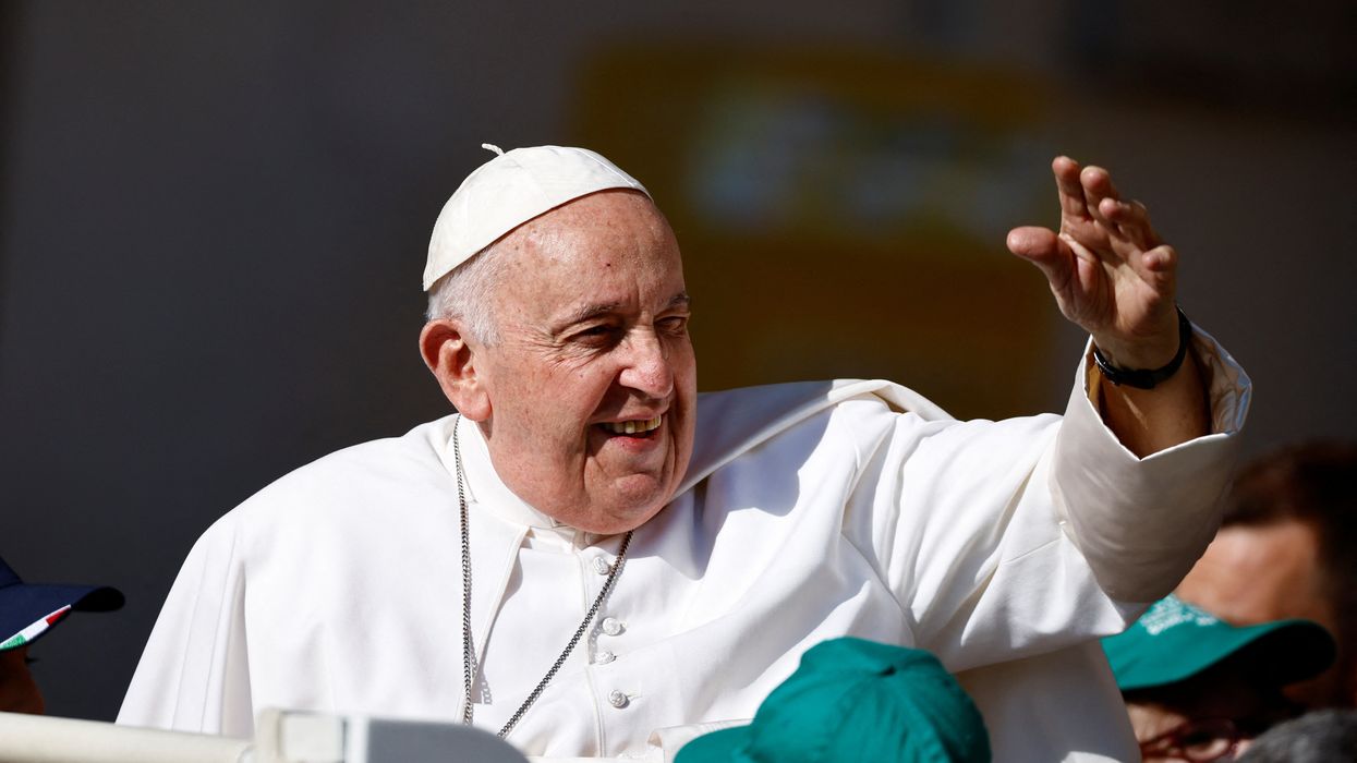 Pope Francis waving