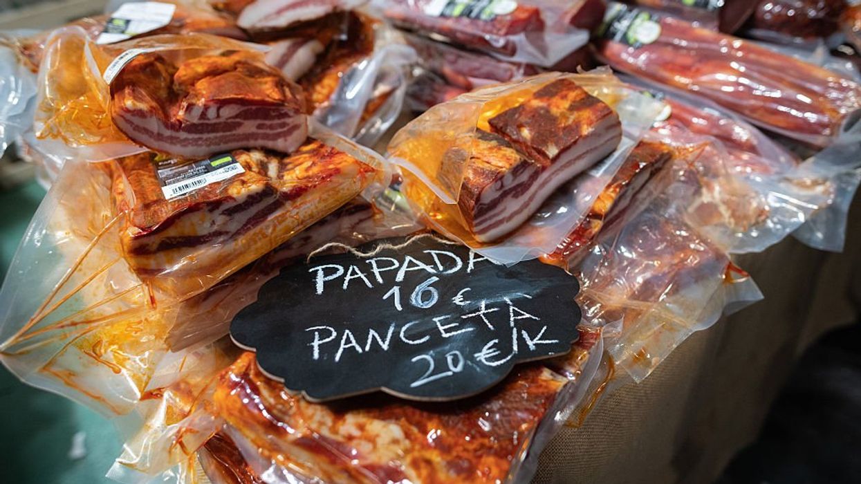 Pork on sale in Spain