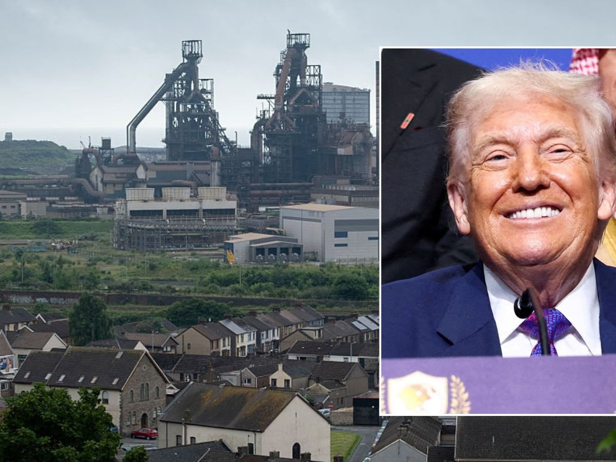 Port Talbot and Donald Trump at event