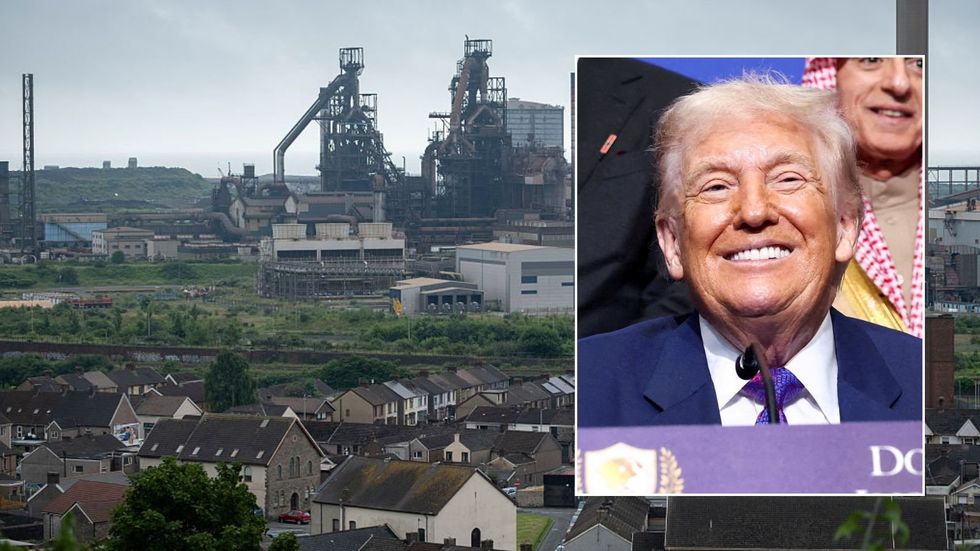 Port Talbot and Donald Trump at event