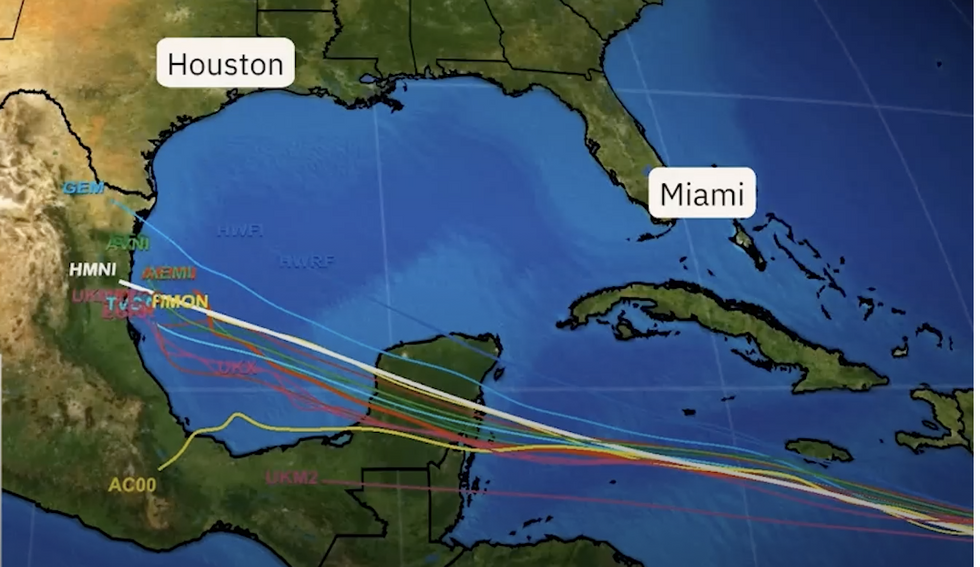 Possible trajectory for Beryl