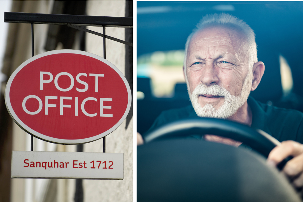 Post Office and an elderly driver