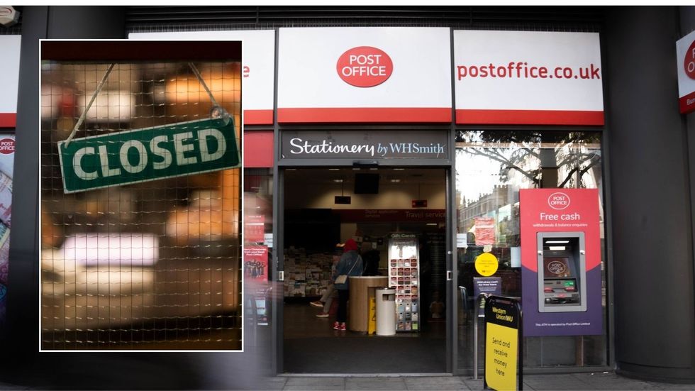 Post Office branch and closed sign