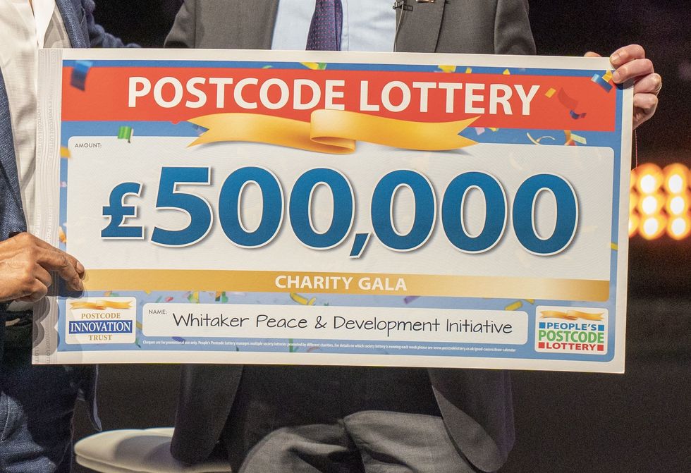 Postcode Lottery cheque