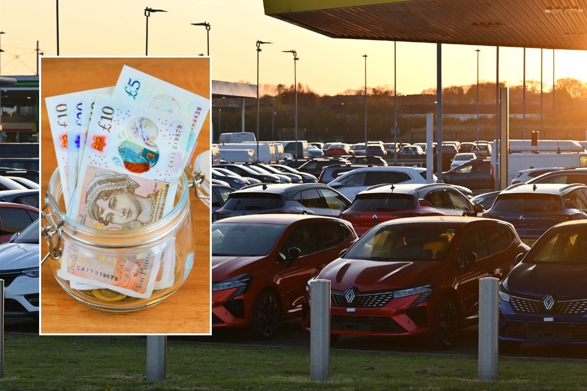 Pot of money and a car sales forecourt