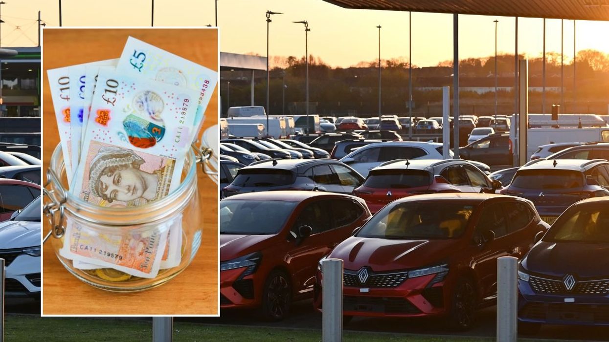 Pot of money and a car sales forecourt