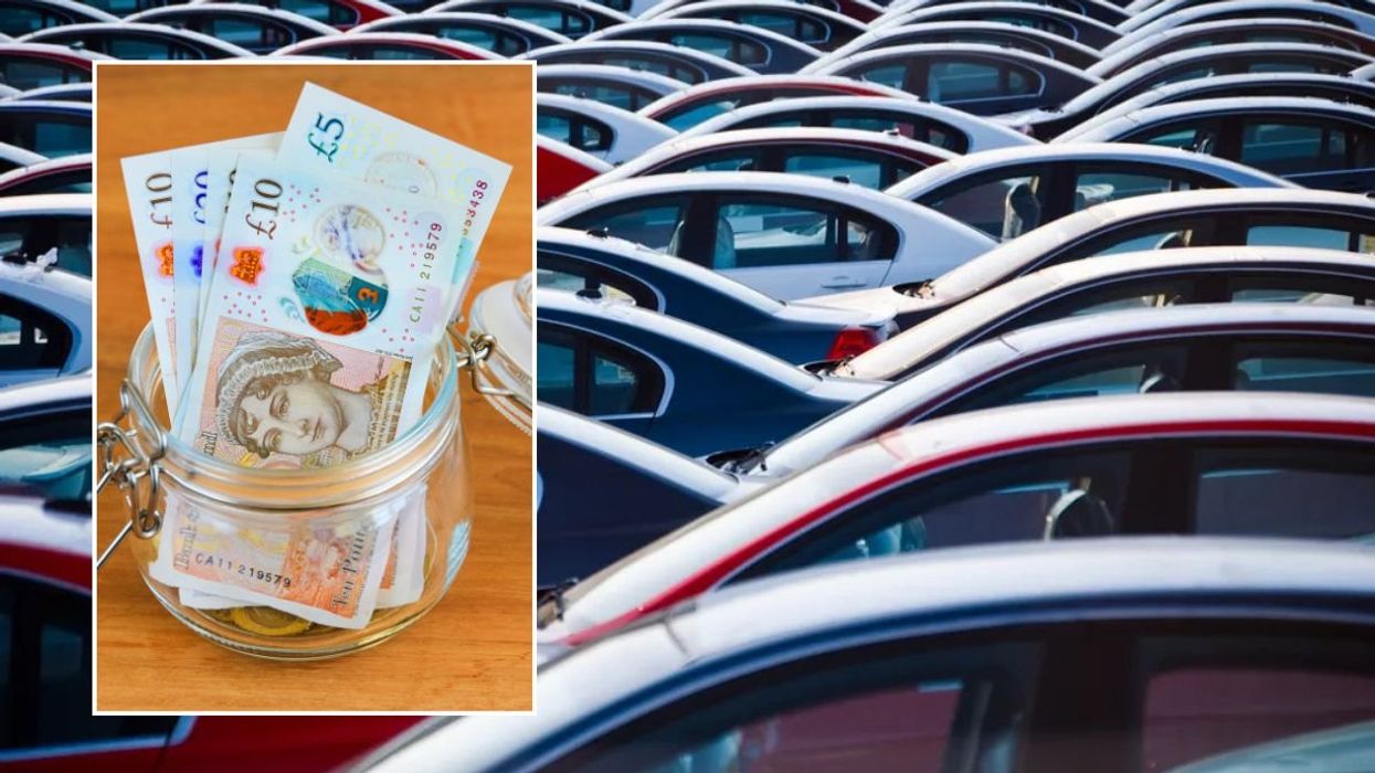 Pot of money and a car sales forecourt