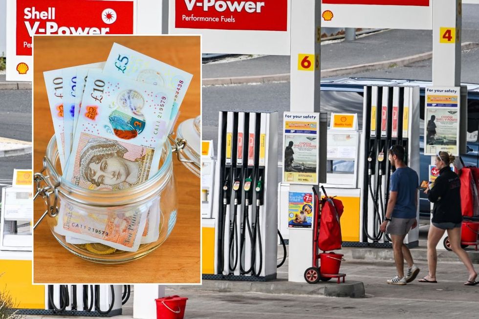 Pot of money and a petrol station