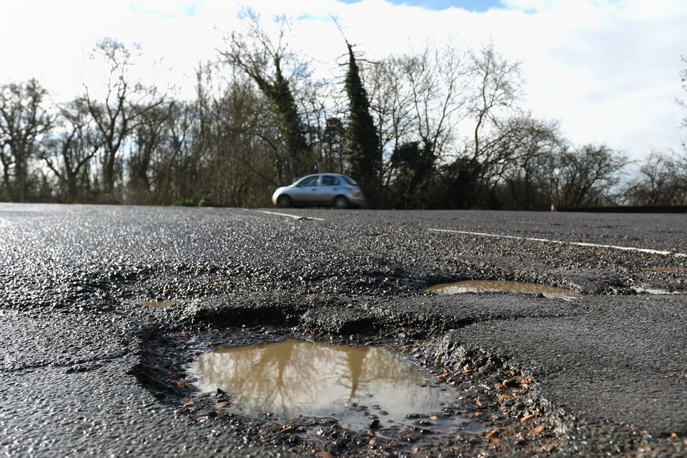 Pothole on UK road