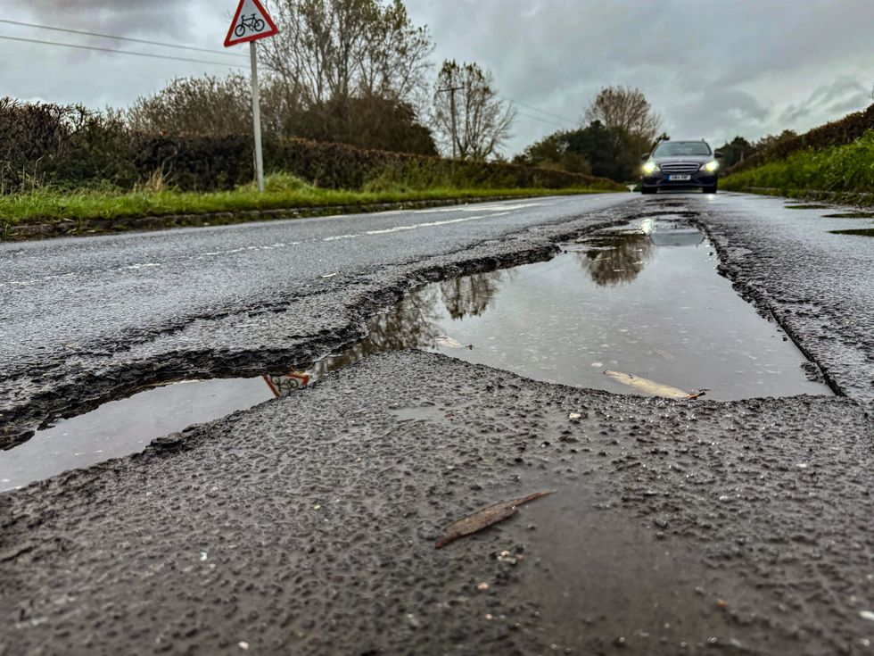Potholes on road