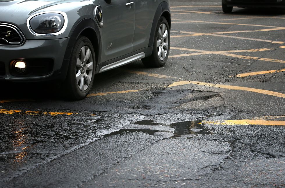Potholes on the road