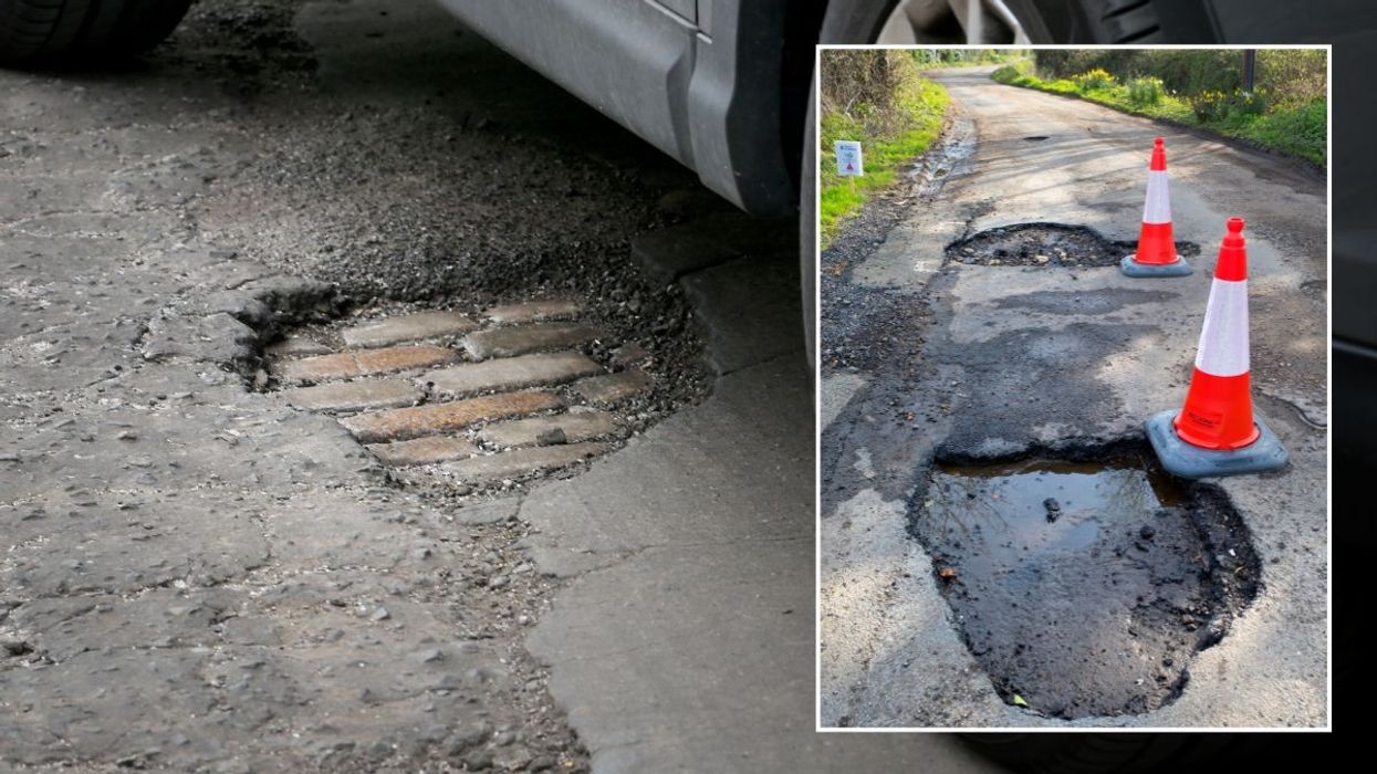 Potholes on UK roads