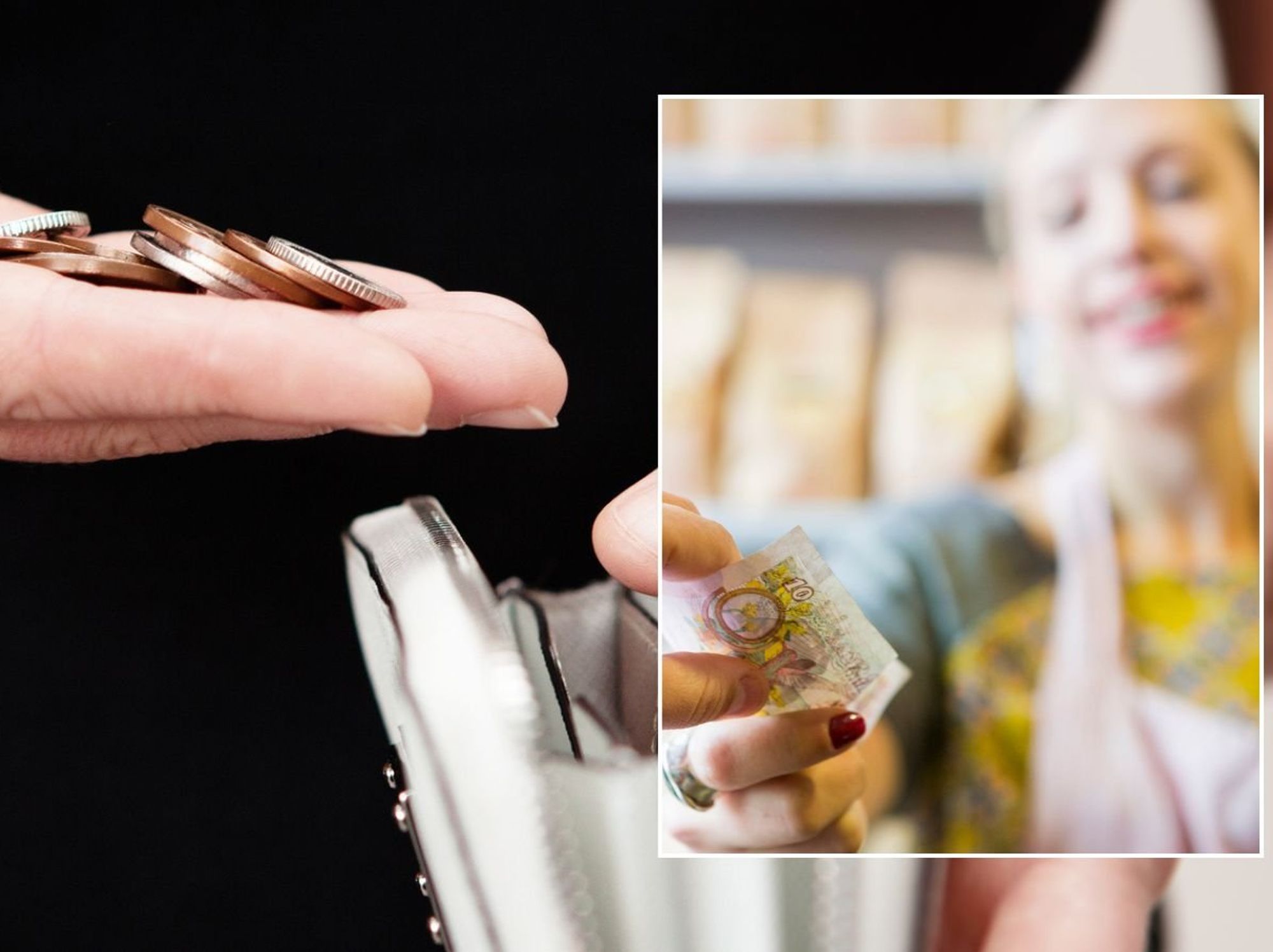 Pound coins and notes