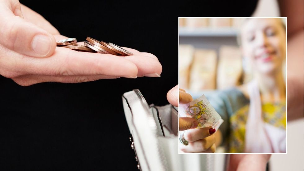 Pound coins and notes