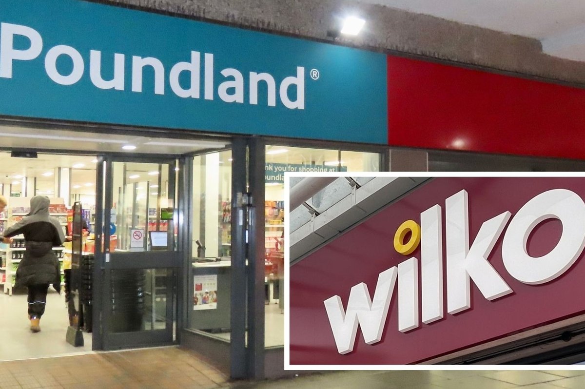 Poundland and Wilko store signs in pictures