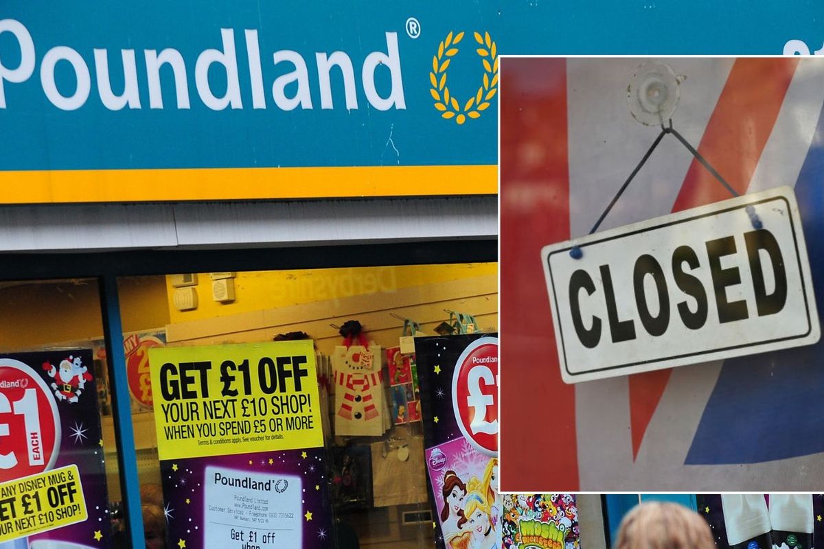 Poundland store and closed sign