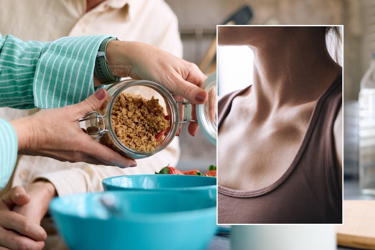 pouring cereal into bowl