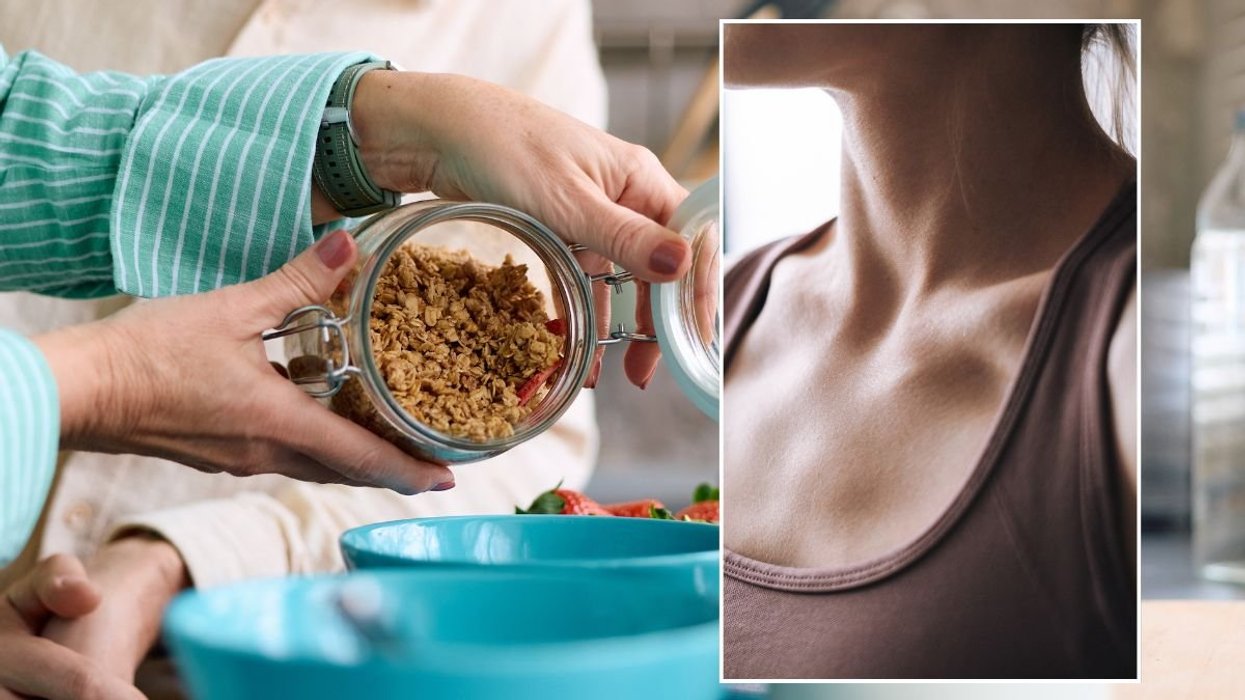 pouring cereal into bowl