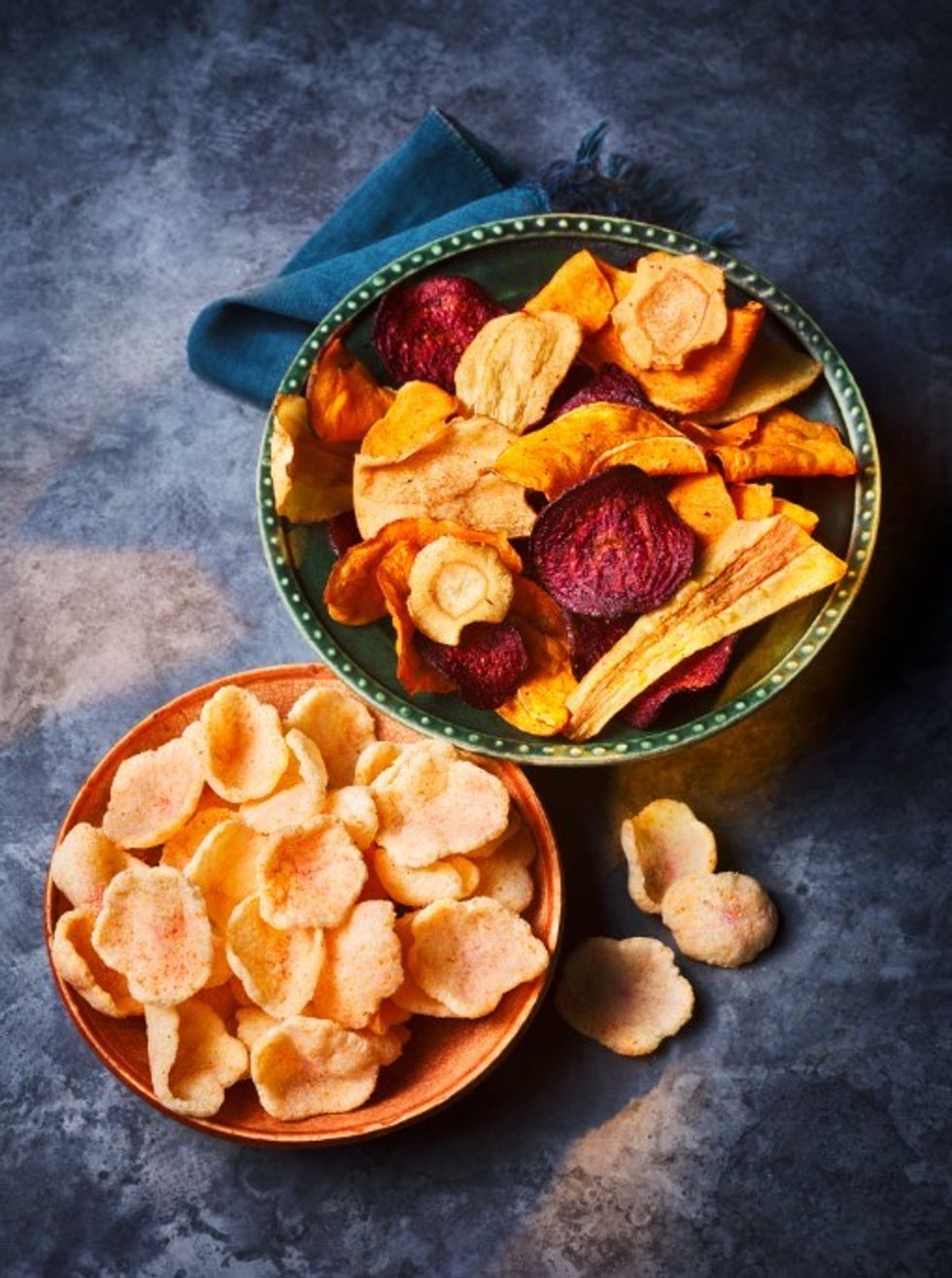 Prawn shells / vegetable crisps