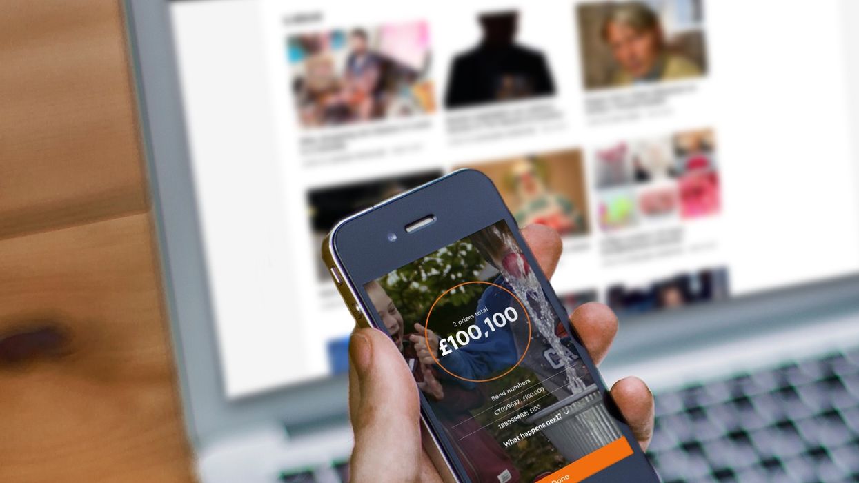 Premium Bonds app showing person has won more than £100,000