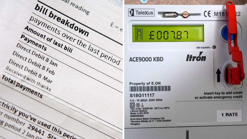 Prepayment meter and energy bills statement
