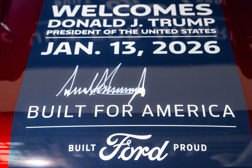 President Donald Trump signed a Ford during his visit to its Michigan factory
