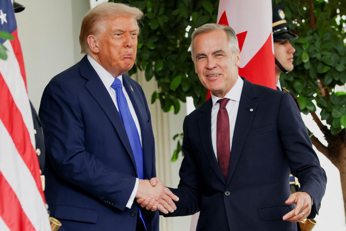  President Donald Trump welcomes Canada's Prime Minister Mark Carney