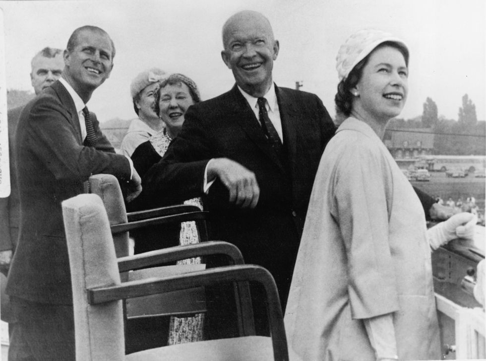President Dwight D. Eisenhower, Mamie Eisenhower, Queen Elizabeth II and Prince Philip