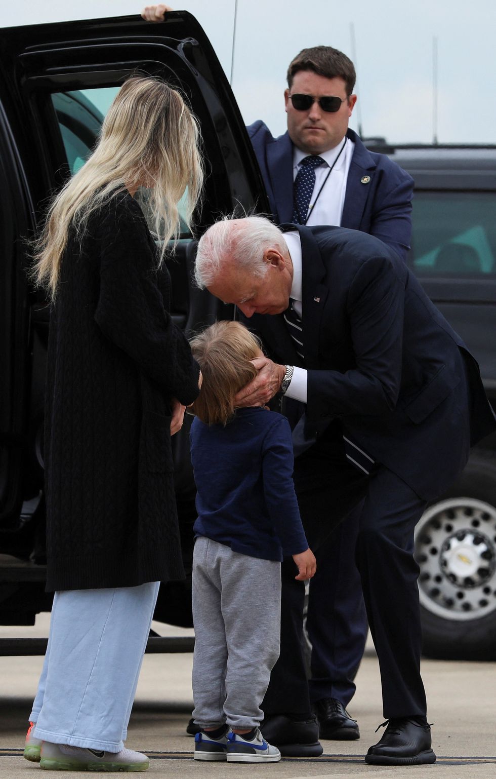 President Joe Biden embraces his grandson, Beau Biden