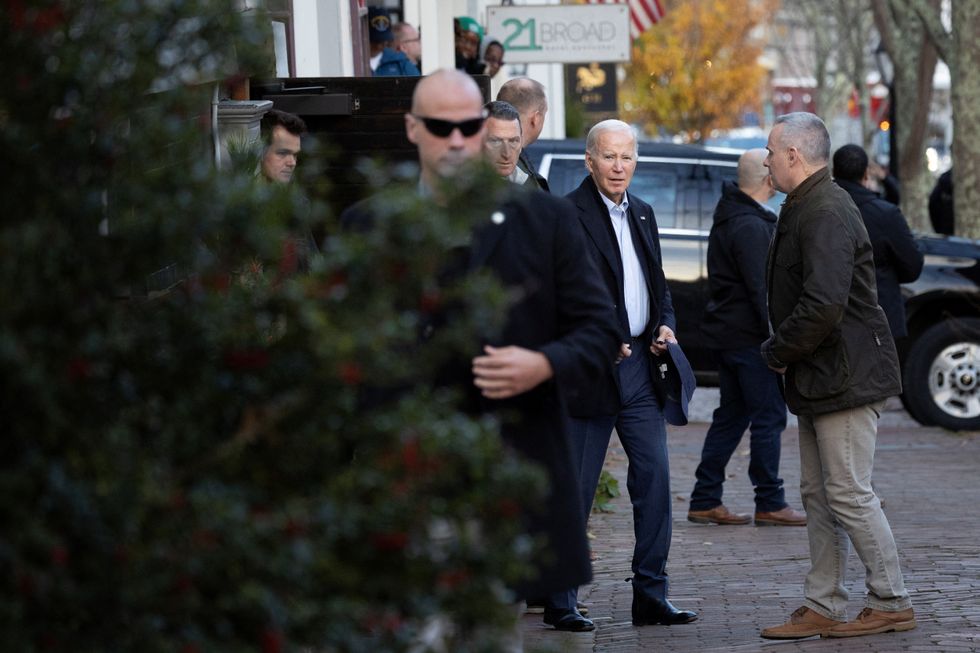 President Joe Biden walks in Nantucket, Massachusetts