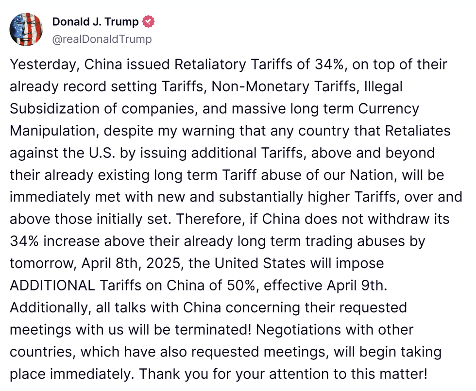 President Trump's latest social media post